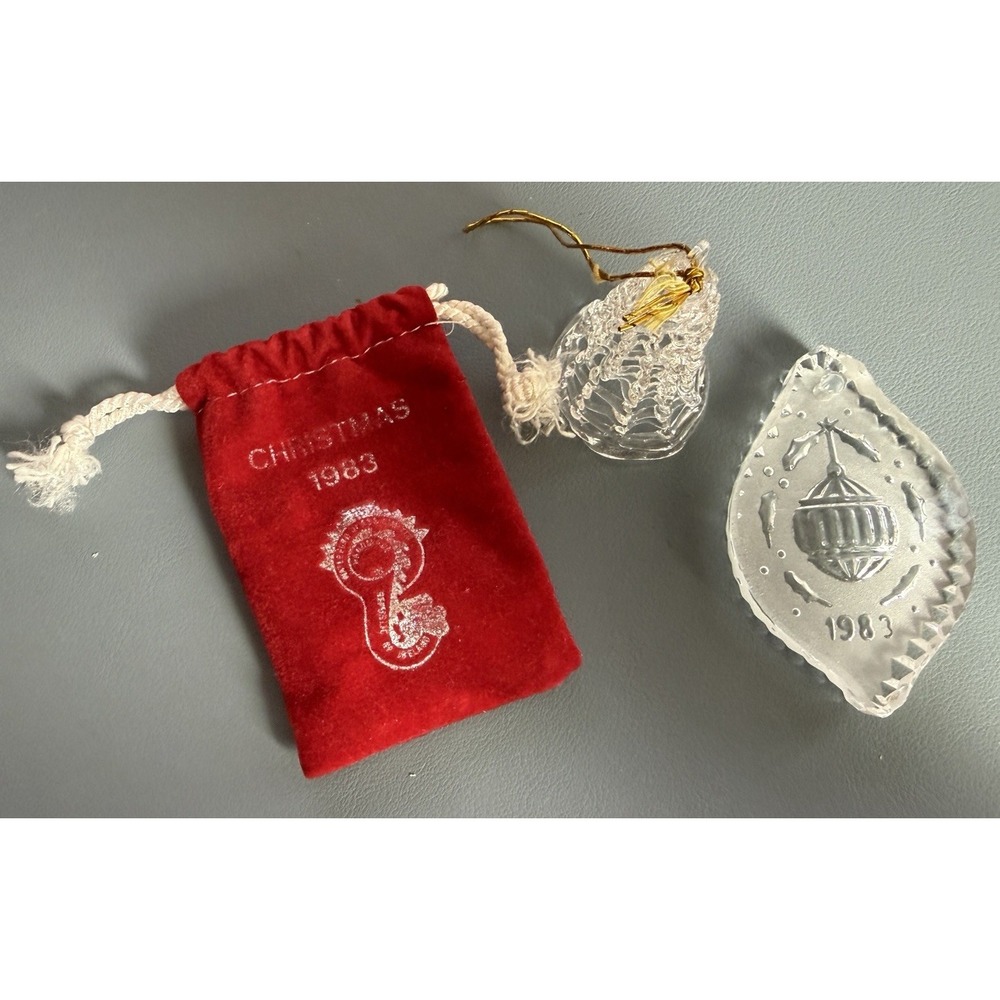 Waterford Crystal Ornaments (2) 1983 - Vintage Bell & Ball